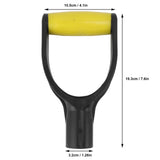 Shovel D Grip Handle 32mm Inner Diameter Silicone Grip Reinforcement Snow Shovel Handle Replacement for Digging Raking Tool Yellow Black