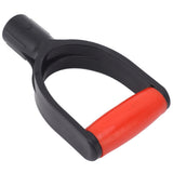 Shovel D Grip Handle 32mm Inner Diameter Silicone Grip Reinforcement Snow Shovel Handle Replacement for Digging Raking Tool Red Black - Side View