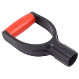 Shovel D Grip Handle 32mm Inner Diameter Silicone Grip Reinforcement Snow Shovel Handle Replacement for Digging Raking Tool Red Black - 45-Degree Angle