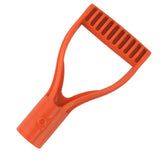 Spade Handle Plastic 32mm Inner Diameter D Grip Handle Shovel Handle Replacement for Snow Shovel Digging Raking Orange - Top-Down View