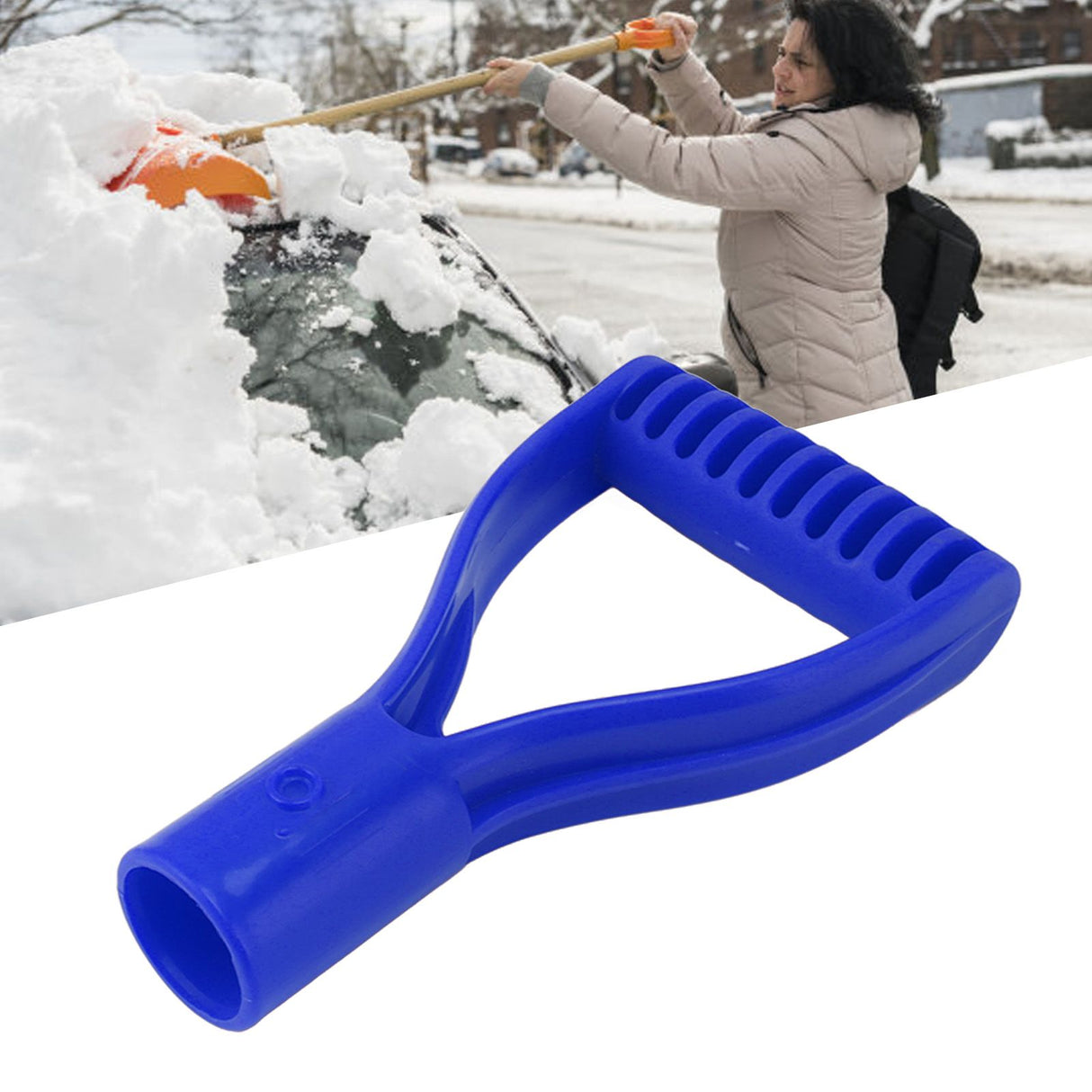 Spade Handle Plastic 32mm Inner Diameter D Grip Handle Shovel Handle Replacement for Snow Shovel Digging Raking Blue