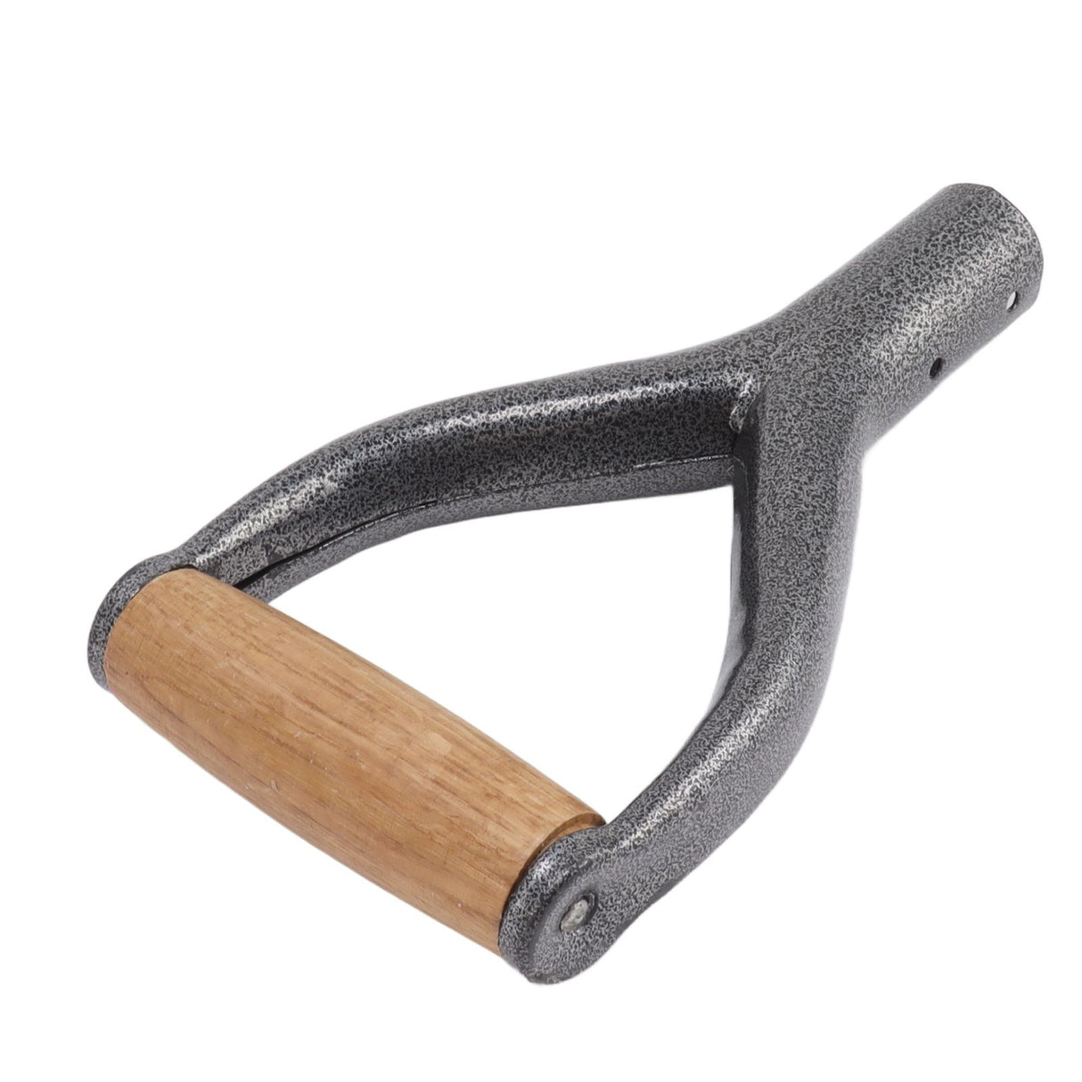 Shovel Handle Y Shaped 12.22in Inside Diameter Replacement Spade Handle with Wooden Grip for Garden Digging Raking Tool Silver