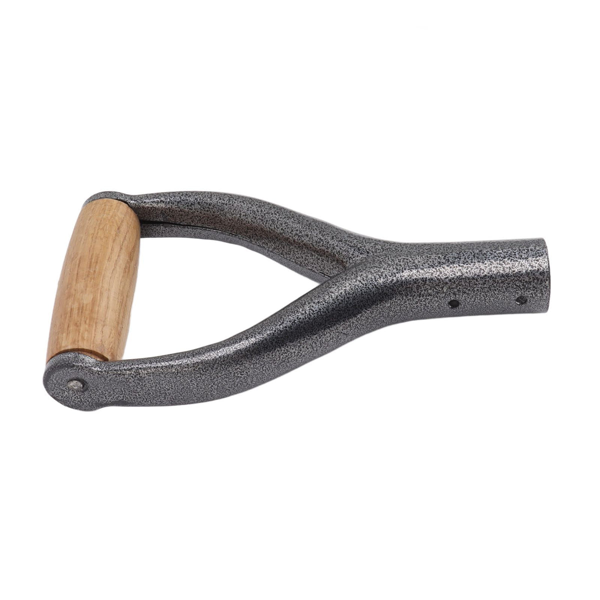 Shovel Handle Y Shaped 12.22in Inside Diameter Replacement Spade Handle with Wooden Grip for Garden Digging Raking Tool Silver