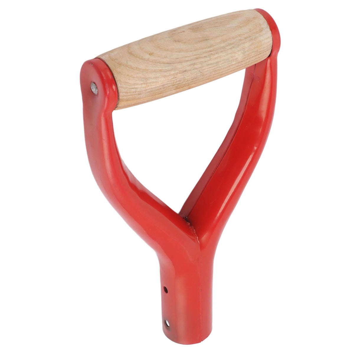 Shovel Handle Y Shaped 12.22in Inside Diameter Replacement Spade Handle with Wooden Grip for Garden Digging Raking Tool Red