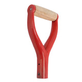 Shovel Handle Y Shaped 12.22in Inside Diameter Replacement Spade Handle with Wooden Grip for Garden Digging Raking Tool Red