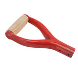 Shovel Handle Y Shaped 12.22in Inside Diameter Replacement Spade Handle with Wooden Grip for Garden Digging Raking Tool Red