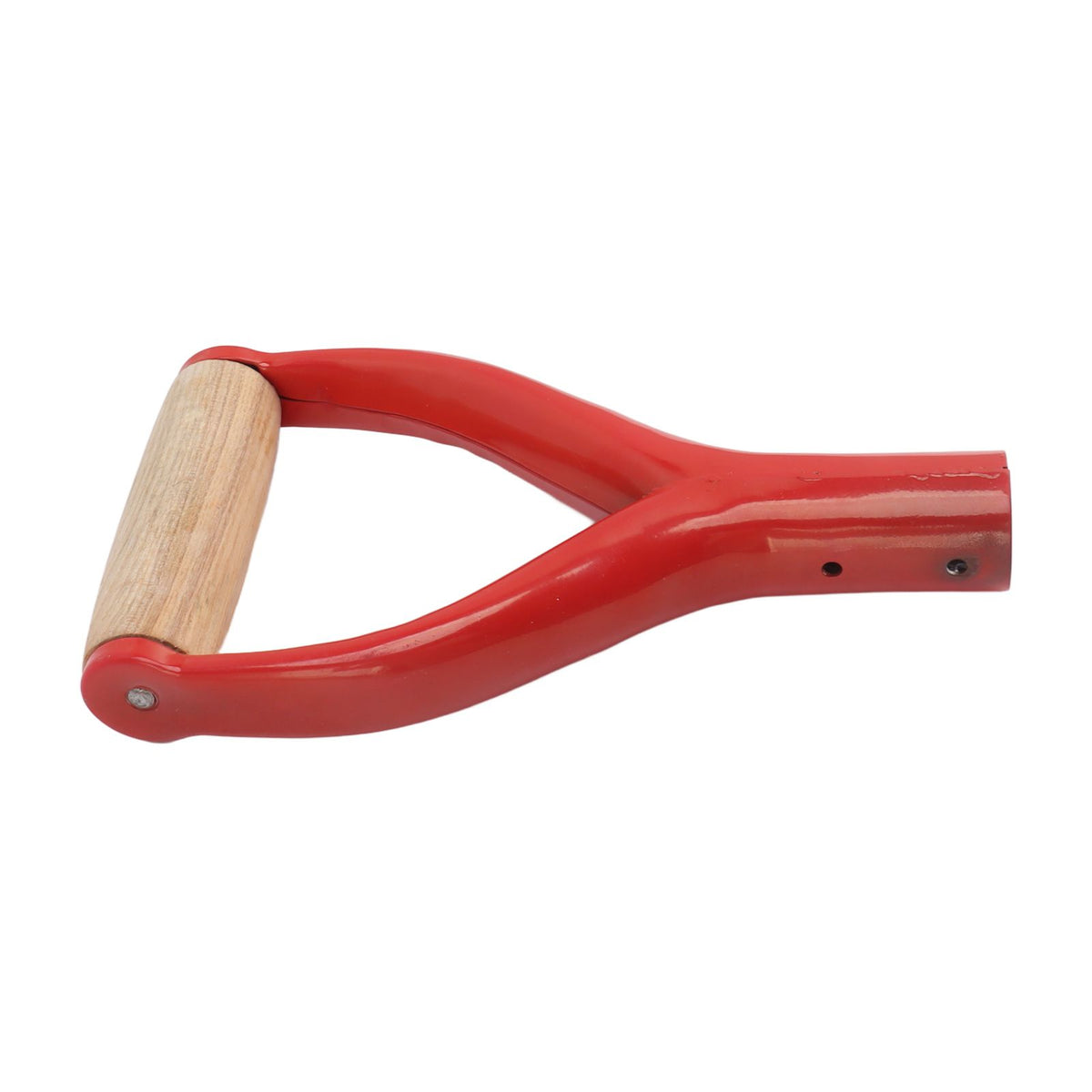 Shovel Handle Y Shaped 12.22in Inside Diameter Replacement Spade Handle with Wooden Grip for Garden Digging Raking Tool Red