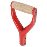 Shovel Handle Y Shaped 12.22in Inside Diameter Replacement Spade Handle with Wooden Grip for Garden Digging Raking Tool Red