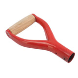 Shovel Handle Y Shaped 12.22in Inside Diameter Replacement Spade Handle with Wooden Grip for Garden Digging Raking Tool Red - Extra Image