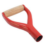 Shovel Handle Y Shaped 12.22in Inside Diameter Replacement Spade Handle with Wooden Grip for Garden Digging Raking Tool Red - Extra Image