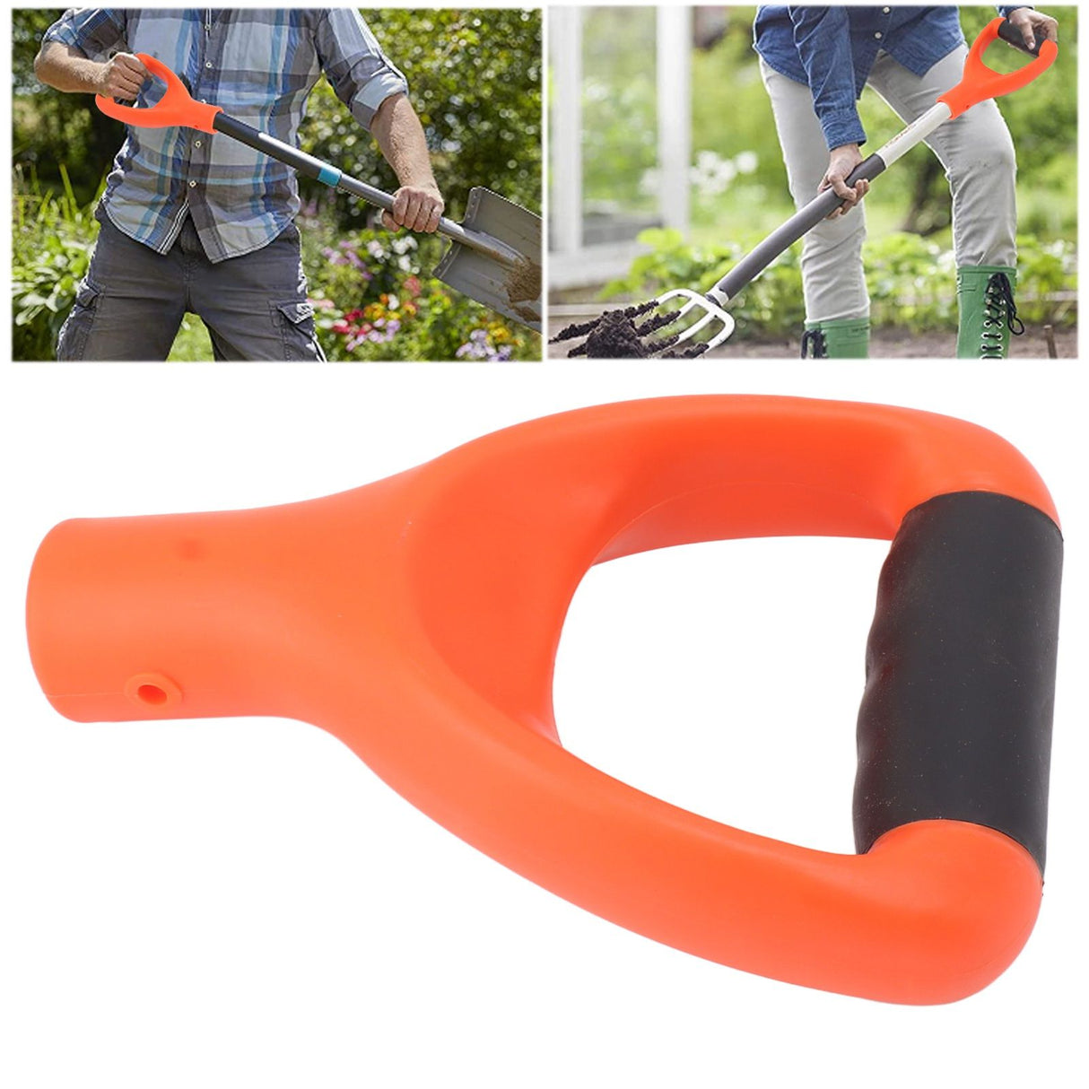 3.2cm Shovel Handle Ergonomic Design Multifunctional Rugged Shovel D Grip Handle for Digging Raking Tools Orange