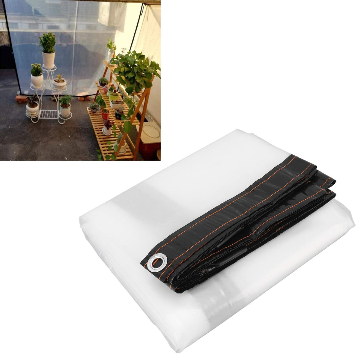 Transparent Tarp Cold Insulation Garden Rainproof Clear Poly Tarp Plant Cover Cloth 6.6 X 8.2ft