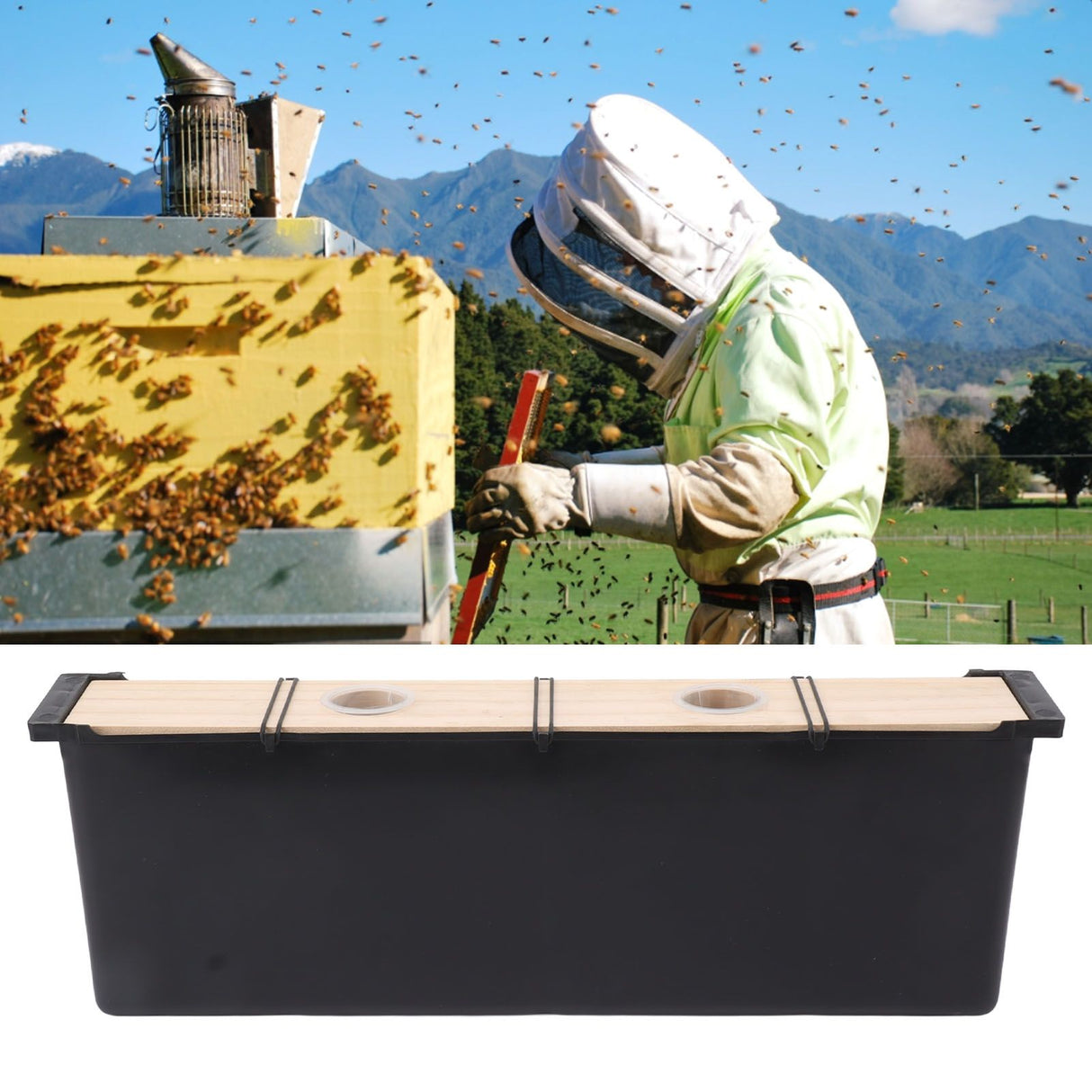 Bee Frame Water Feeder Easy To Install Pine Plastic 5L Bee Frame Feeding Tools for Bee Feeding