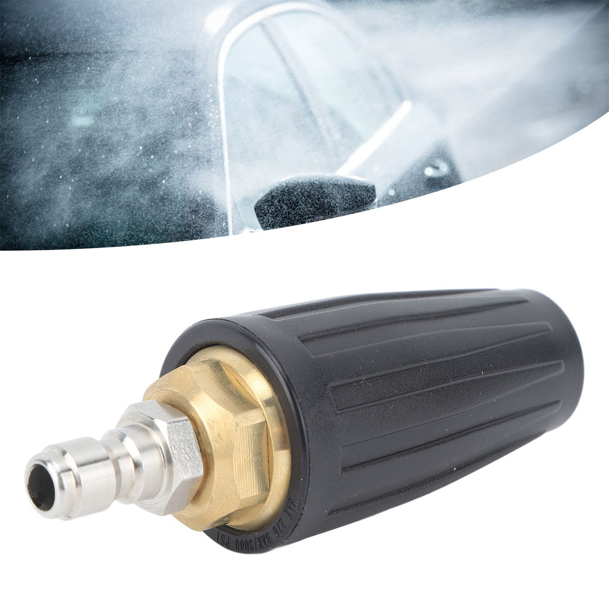 3000PSI Pressure Washer Rotating Turbo Nozzle Quick Connect 360 Degree Rotation Pressure Washer Turbo Tip 1/4in 030