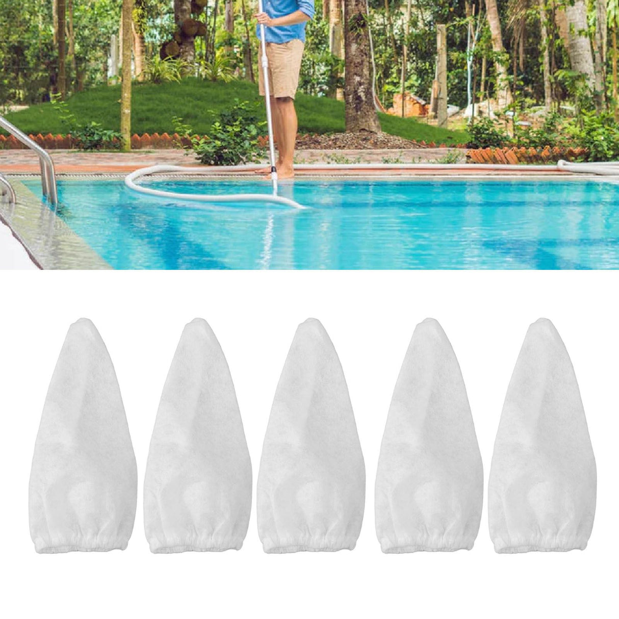 5PCS Vacuum Filter Bag Replacement Reusable Polyester Fiber Swimming Pool Cleaner Filter