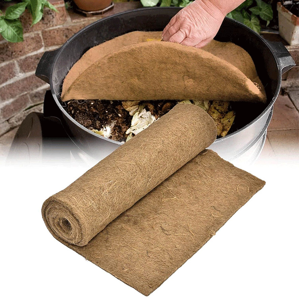 Worm Blanket Jute Fiber Mat All Natural Degradable Jute Fiber Blanket for Compost Cups Compost Boxes