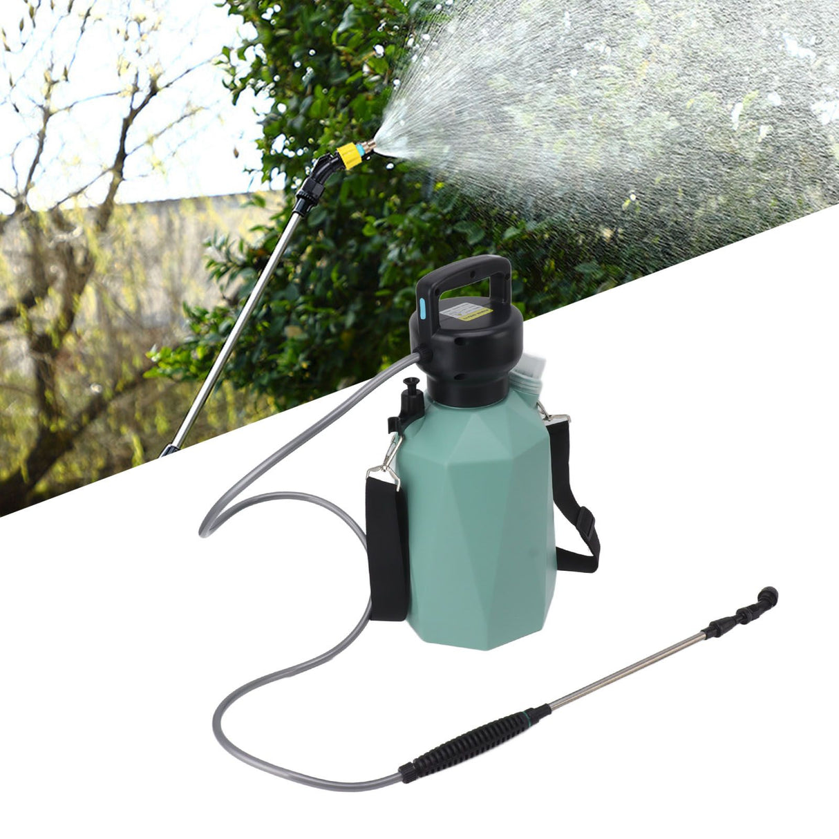 Rhombus 7.4V High Power Battery Powered Sprayer 5L Large Capacity Electric Sprayer for Garden Green