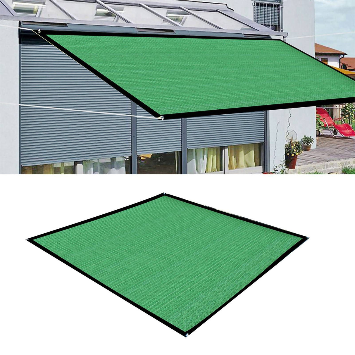 Square Geen Sun Shade Sail Canopy Awning Encrypted Thickened Breathable Sun Shade Sail for Outdoor Courtyard 2x2m 14 Pin
