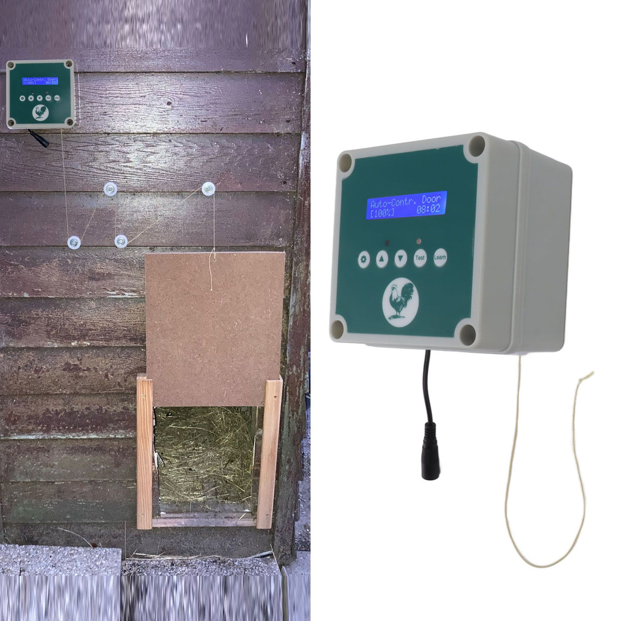 Automatic Chicken Coop Door Controller IP44 Cage Opener Remote Control Poultry House Door Actuator Motor Kit with Timer Light Sensor 100 to 240V AU Plug
