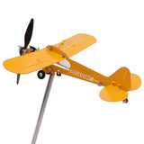 Piper J3 Cub Airplane Weathervane 3D Metal Airplane Weather Vane Outdoor Roof Wind Direction Indicator Garden Decor Large - Low Angle