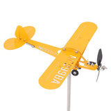Piper J3 Cub Airplane Weathervane 3D Metal Airplane Weather Vane Outdoor Roof Wind Direction Indicator Garden Decor Large