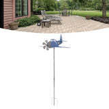 Airplane Weather Vane Iron Stainless Steel Outdoor Wind Spinner Windmill for Garden Patio Lawn Yard Blue - Extra Image