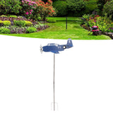 Airplane Weather Vane Iron Stainless Steel Outdoor Wind Spinner Windmill for Garden Patio Lawn Yard Blue - Extra Image