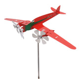 Metal Aircraft Weather Vane 3D Red Rustproof Smooth Airplane Windmill Wind Spinner for Garage Dome Barn Patio Red - Low Angle