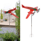 Metal Aircraft Weather Vane 3D Red Rustproof Smooth Airplane Windmill Wind Spinner for Garage Dome Barn Patio Red