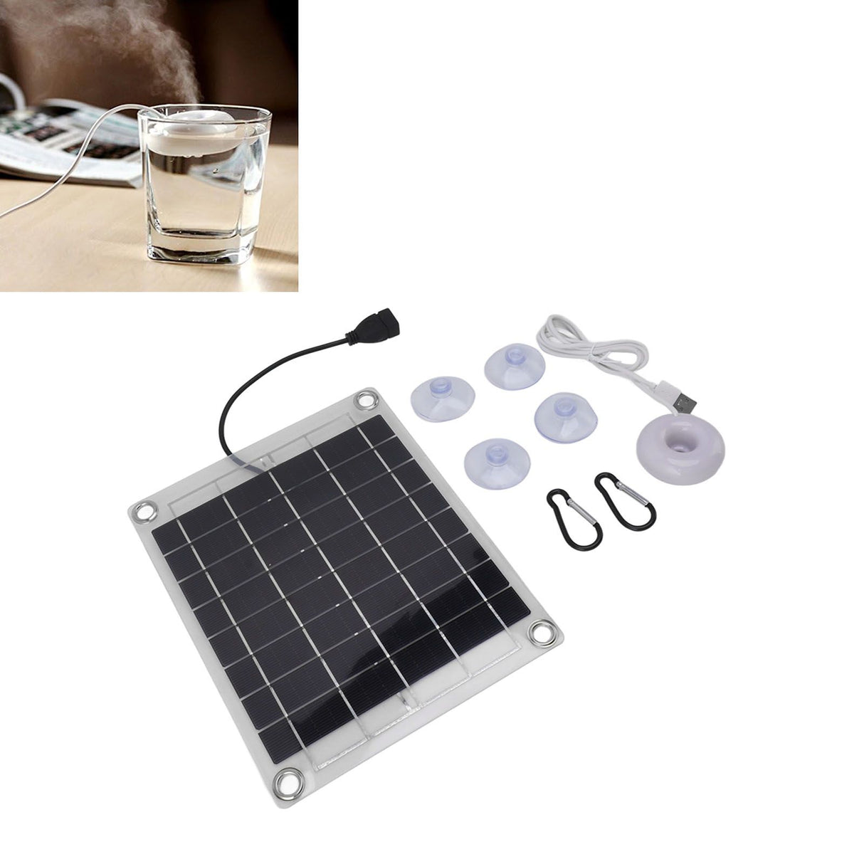 Floating Water Humidifier 20W Double Sided Solar Panel Portable USB Mini Atomization Spray Humidifier for Home Car