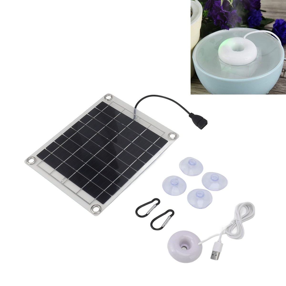 Floating Water Humidifier 20W Double Sided Solar Panel Portable USB Mini Atomization Spray Humidifier for Home Car