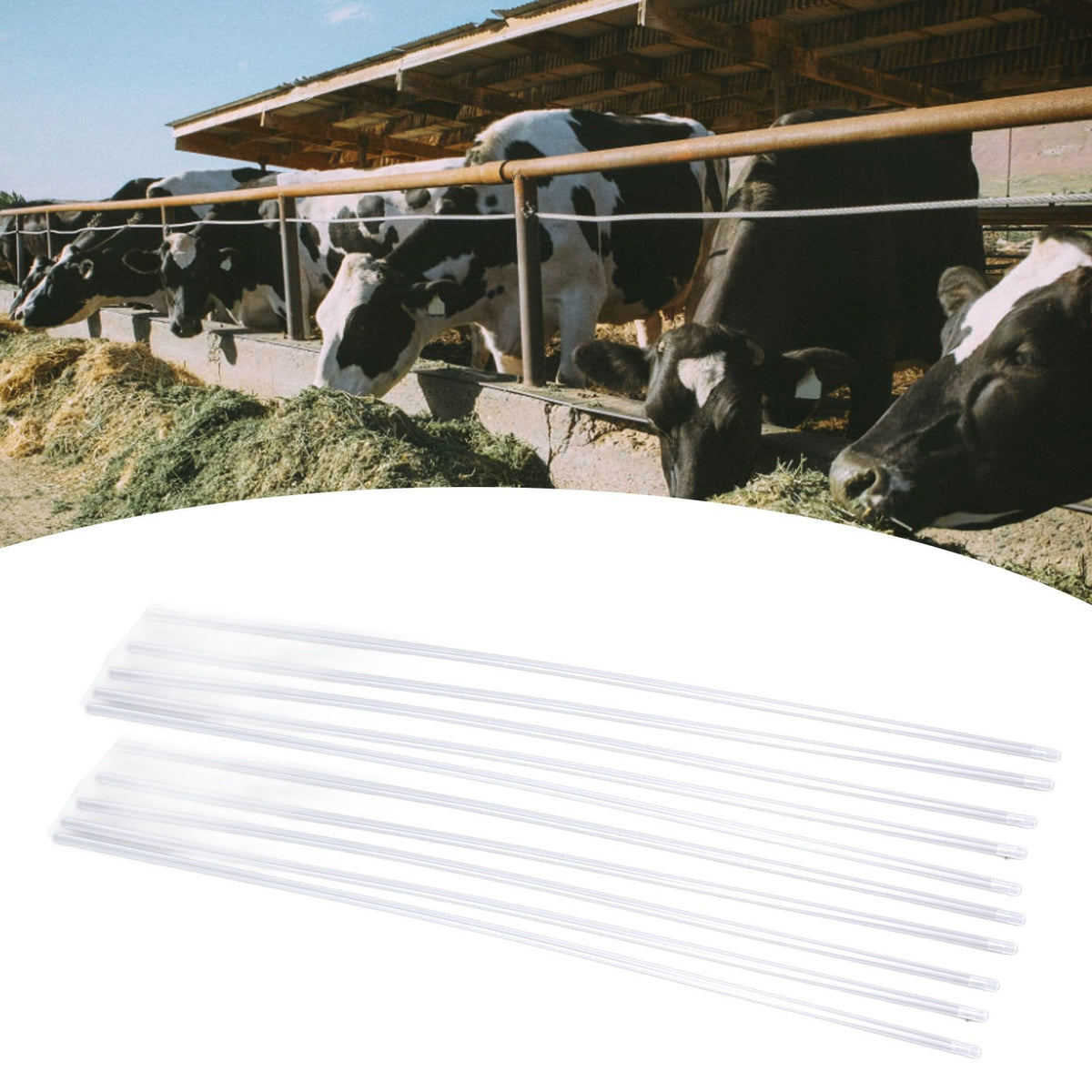 100PCS Breeding Rods Disposable Breeding Catheter Tube Artificial Insemination PE Fine Round Design Wide Compatibility for Cattle Dog Sheep Goat