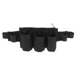 Garden Tool Belt 6 Pockets 2 Straps Waterproof Oxford Fabric Adjustable Gardening Tool Pouch for Family Camping Outdoor Black - Front View