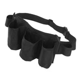Garden Tool Belt 6 Pockets 2 Straps Waterproof Oxford Fabric Adjustable Gardening Tool Pouch for Family Camping Outdoor Black - Low Angle