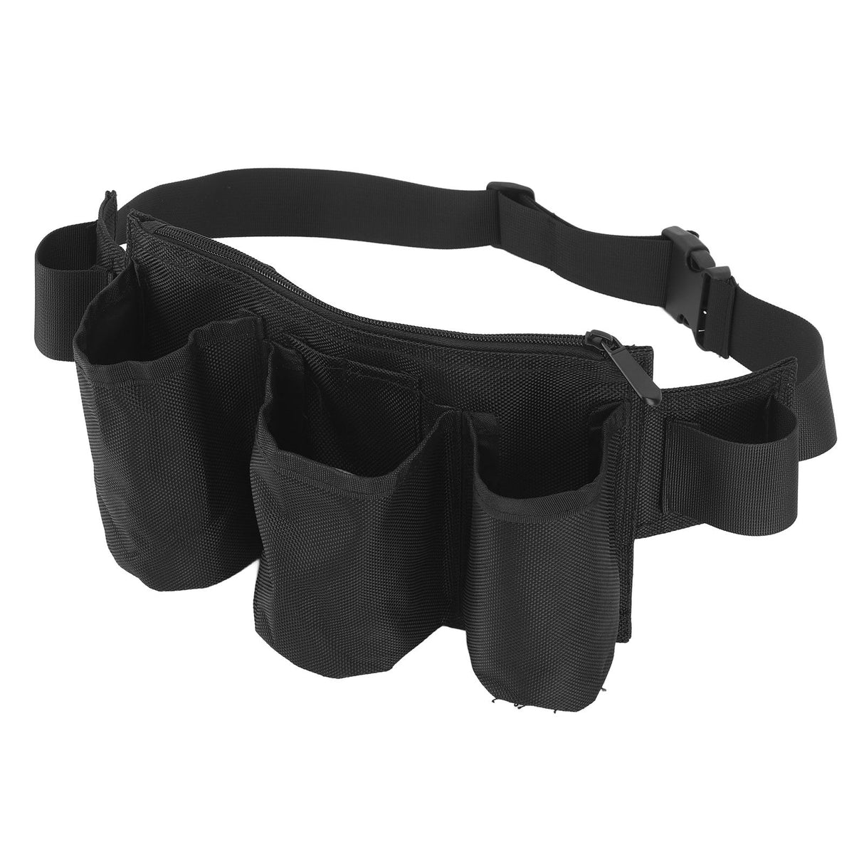 Garden Tool Belt 6 Pockets 2 Straps Waterproof Oxford Fabric Adjustable Gardening Tool Pouch for Family Camping Outdoor Black