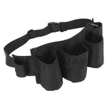 Garden Tool Belt 6 Pockets 2 Straps Waterproof Oxford Fabric Adjustable Gardening Tool Pouch for Family Camping Outdoor Black - Extra Image