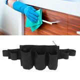 Garden Tool Belt 6 Pockets 2 Straps Waterproof Oxford Fabric Adjustable Gardening Tool Pouch for Family Camping Outdoor Black