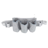 Garden Tool Belt 6 Pockets 2 Straps Waterproof Oxford Fabric Adjustable Gardening Tool Pouch for Family Camping Outdoor Gray - Front View