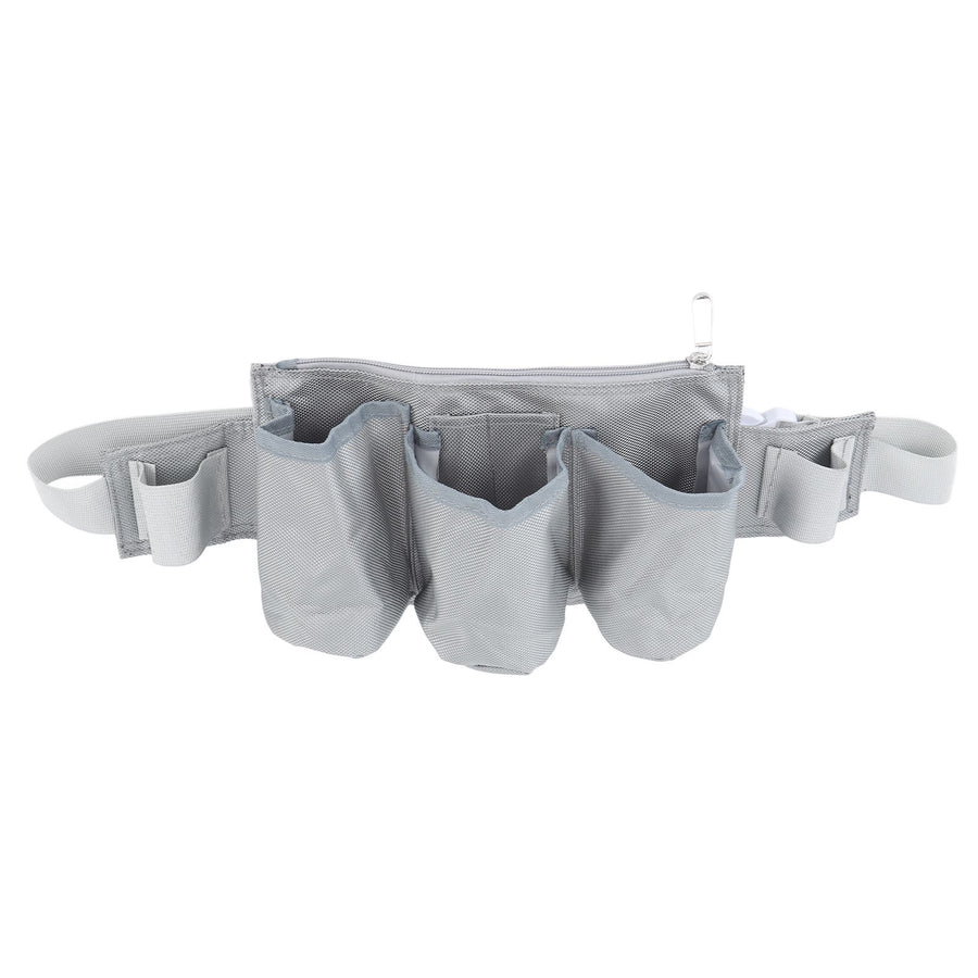 Garden Tool Belt 6 Pockets 2 Straps Waterproof Oxford Fabric Adjustable Gardening Tool Pouch for Family Camping Outdoor Gray