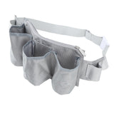 Garden Tool Belt 6 Pockets 2 Straps Waterproof Oxford Fabric Adjustable Gardening Tool Pouch for Family Camping Outdoor Gray
