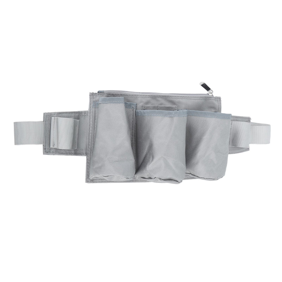 Garden Tool Belt 6 Pockets 2 Straps Waterproof Oxford Fabric Adjustable Gardening Tool Pouch for Family Camping Outdoor Gray