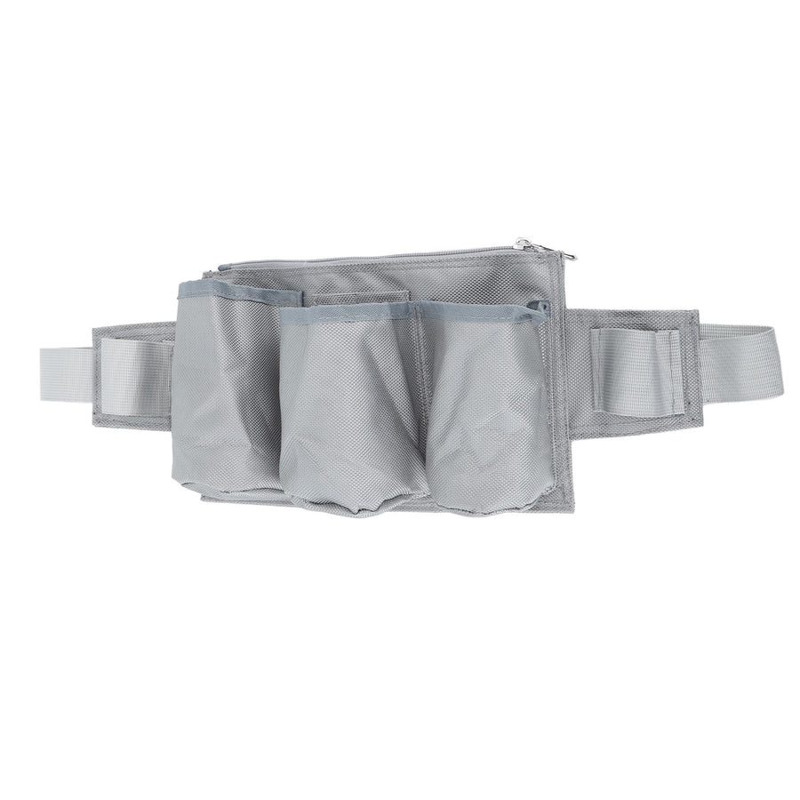 Garden Tool Belt 6 Pockets 2 Straps Waterproof Oxford Fabric Adjustable Gardening Tool Pouch for Family Camping Outdoor Gray