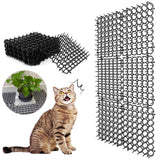 12Pcs Cat Deterrent Mat Anti Cat Dog Network Indoor Outdoor Repellent Training Plastic Spike Mat for Keeping Away Cats Dogs Protecting Plants