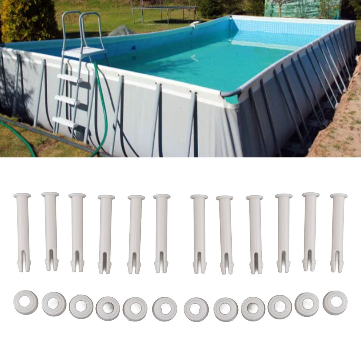 12 Pack Bracket Swimming Pool Fitting Kit Joint Nail Bolt Pin PVC Practical Joint Pin for INTEX 28270 28272 5.5cm/2.2in