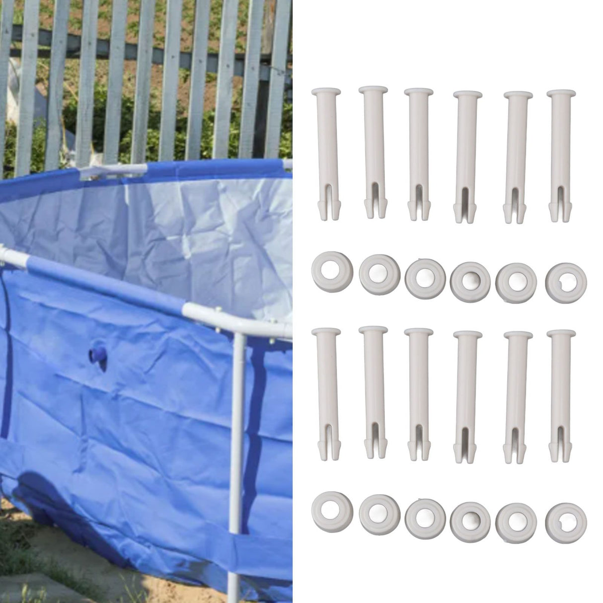 12 Pack Bracket Swimming Pool Fitting Kit Joint Nail Bolt Pin PVC Practical Joint Pin for INTEX 28270 28272 7cm/2.8in