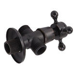 Angle Stop Valve Retro Copper Cross Handle Water Stop Valve for Bathroom Toilet Kitchen Faucet - Front View
