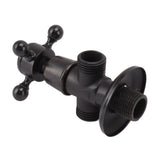 Angle Stop Valve Retro Copper Cross Handle Water Stop Valve for Bathroom Toilet Kitchen Faucet - Side View