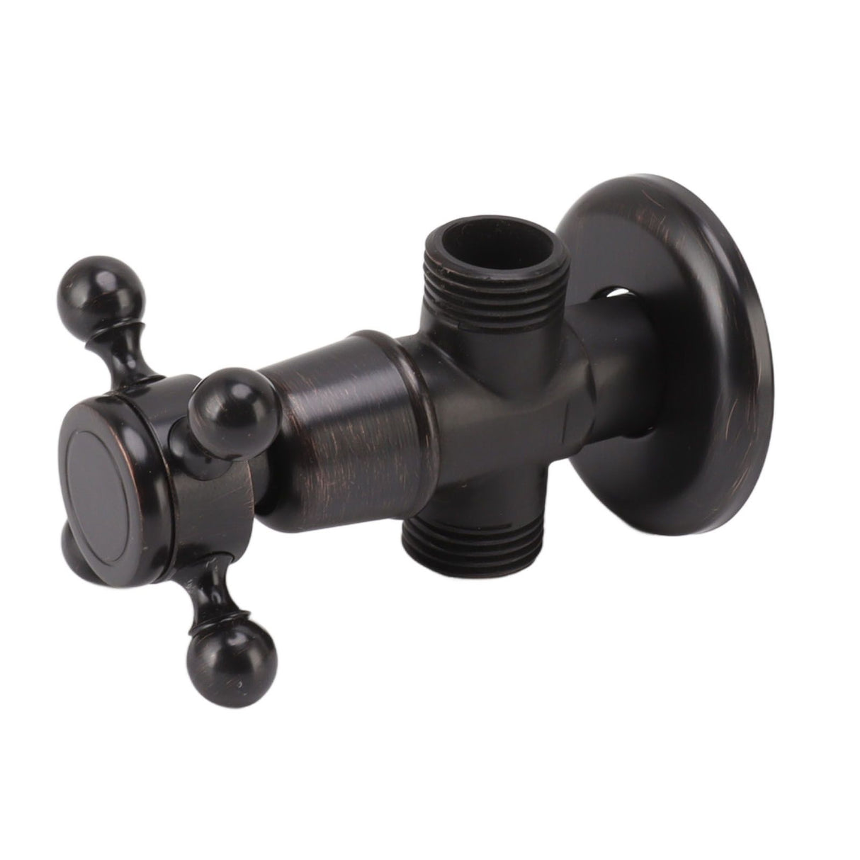 Angle Stop Valve Retro Copper Cross Handle Water Stop Valve for Bathroom Toilet Kitchen Faucet