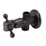 Angle Stop Valve Retro Copper Cross Handle Water Stop Valve for Bathroom Toilet Kitchen Faucet