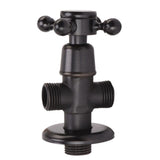 Angle Stop Valve Retro Copper Cross Handle Water Stop Valve for Bathroom Toilet Kitchen Faucet